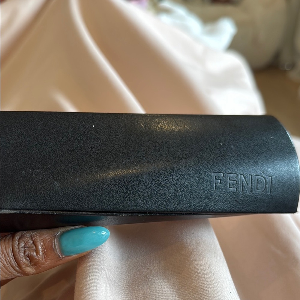 Fendi Black Leather Sunglaas Case